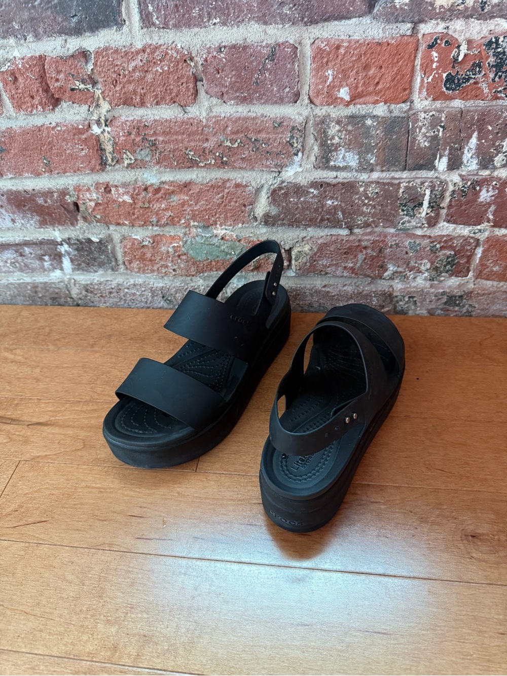 CROCS Black Platform Sandals